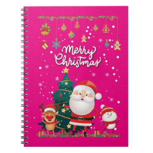 Cuaderno Funny Santa, Snowman, Reindeer Merry Christmas