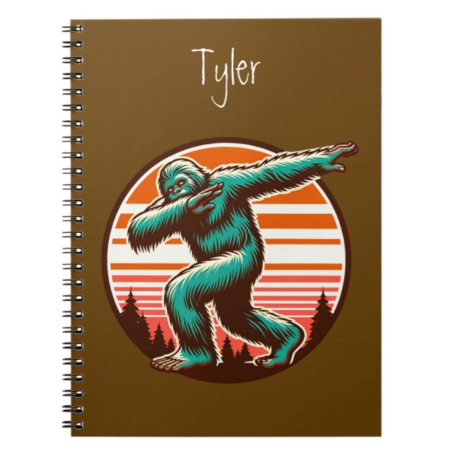 Cuaderno Funny Sasquatch Bigfoot Dabbing Personalizado (Frente)