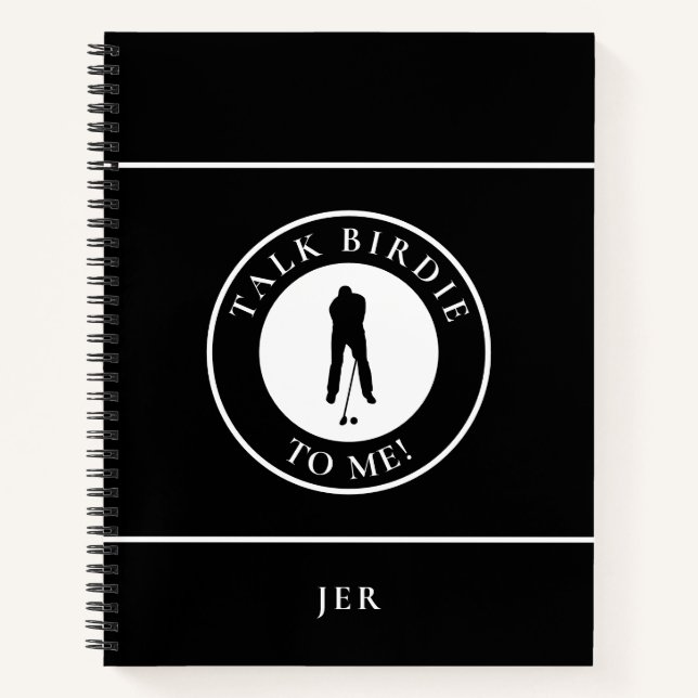 Cuaderno Funny Saying Monogram Golf Log Game Day Progress  (Anverso)