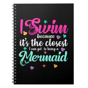 Cuaderno Funny Sirena Nadear Cita A Mujeres Y Regalo Chica