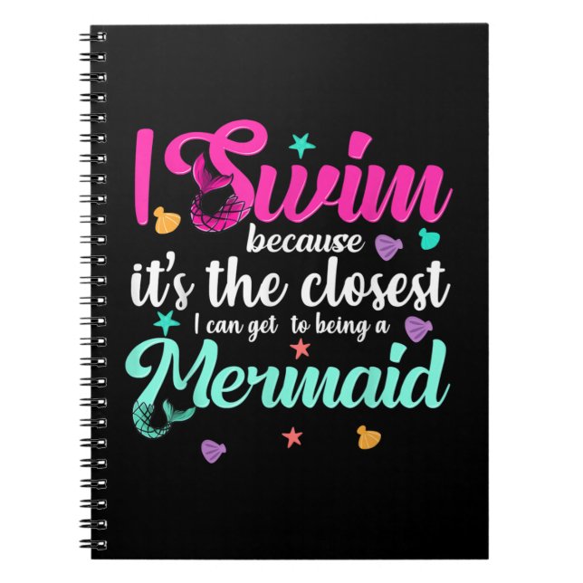 Cuaderno Funny Sirena Nadear Cita A Mujeres Y Regalo Chica (Frente)