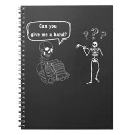 Cuaderno Funny Skeleton Pun ¿Me das la mano?