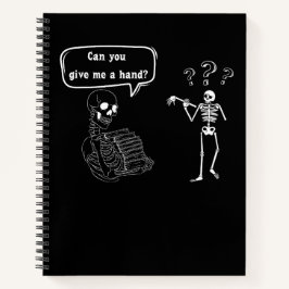 Cuaderno Funny Skeleton Pun ¿Me das la mano?