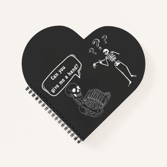 Cuaderno Funny Skeleton Pun ¿Me das la mano? (Anverso)