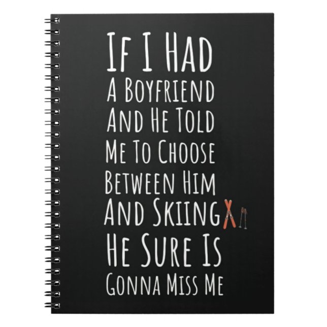 Cuaderno Funny Ski Gifts For Her Women Winter Sports Snow (Frente)
