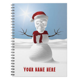 Cuaderno Funny skull-head snowman. Personalized
