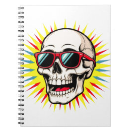 Cuaderno **Funny Skull With Sunglasses – Cartoon Laughing S