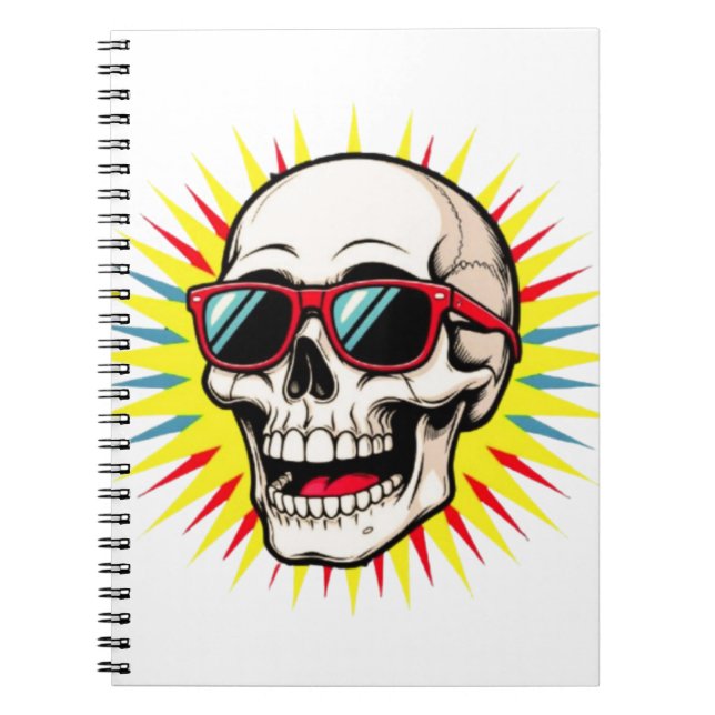 Cuaderno **Funny Skull With Sunglasses – Cartoon Laughing S (Frente)