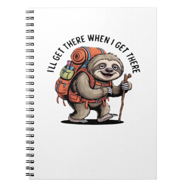 Cuaderno Funny Sloth Hiking Team - Slow and Steady Classic  (Frente)