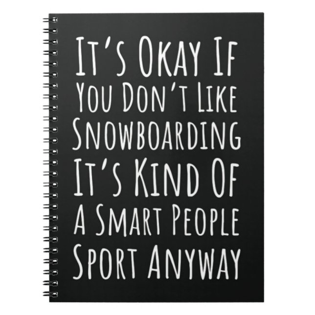 Cuaderno Funny Snowboarding Gifts Snowboarder Humor Lover (Frente)