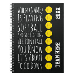 Cuaderno Funny Softball Gifts Player Team Girls Women Her