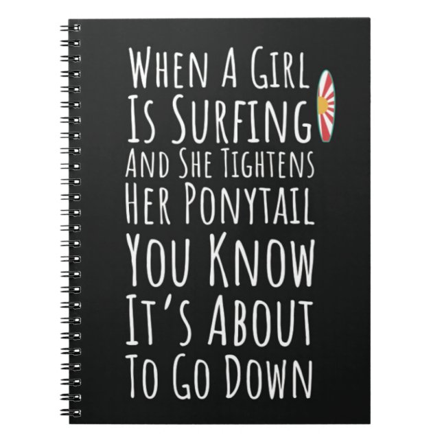 Cuaderno Funny Surfing Gifts For Her Girls Surfer Surfboard (Frente)