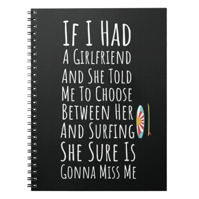 Cuaderno Funny Surfing Gifts For Men Surfer For Him Humor (Frente)