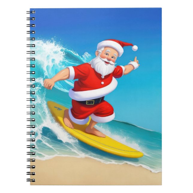 Cuaderno Funny Surfing Santa Claus (Frente)