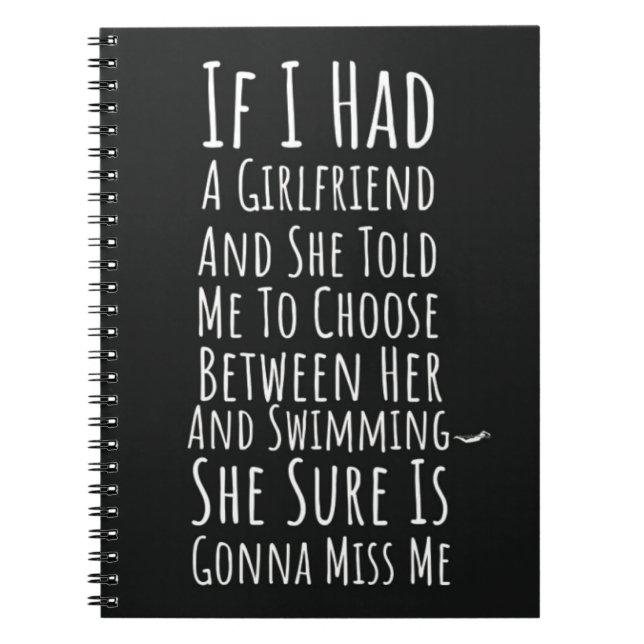 Cuaderno Funny Swimming Men Gifts Humor Swimmer For Him  (Frente)