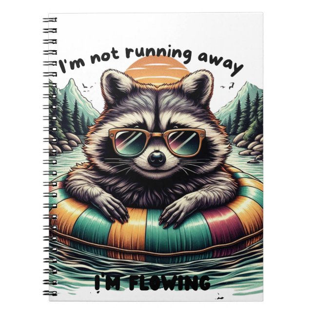 Cuaderno Funny T-shirt with a relaxed raccoon – “I'm not ru (Frente)