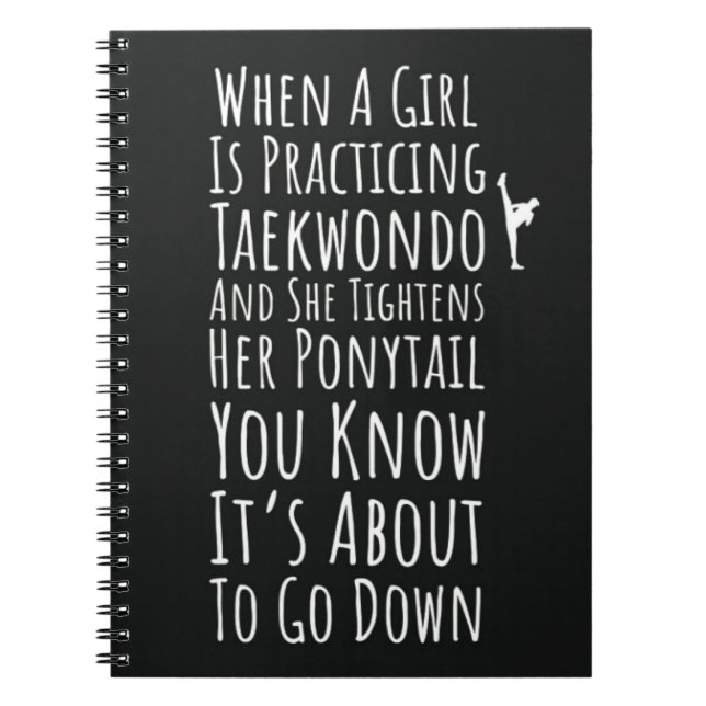 Cuaderno Funny Taekwondo Gifts For Her Teen Girls Women TKD (Frente)