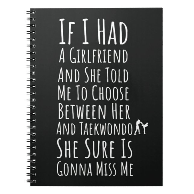 Cuaderno Funny Taekwondo Gifts For Him Martial Arts Men Boy (Frente)