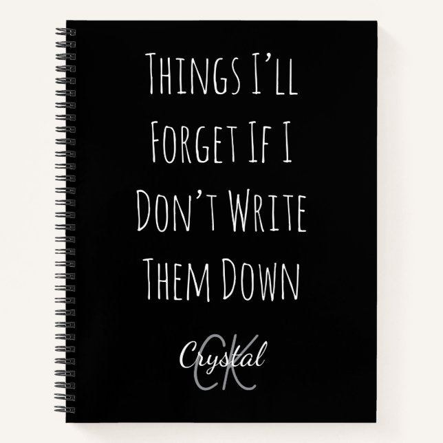 Cuaderno Funny Things I’ll Forget If I Dont Write Them Down (Anverso)