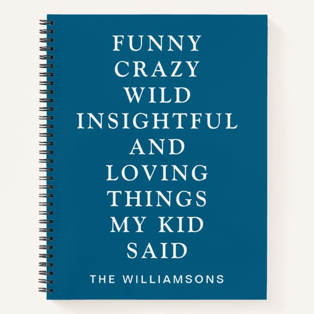 Cuaderno Funny Things My Kid Said Blue  (Anverso)