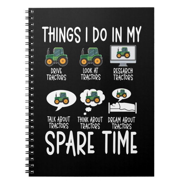 Cuaderno Funny Tractor Lover Farmer Tractores (Frente)
