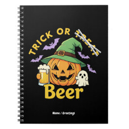 Cuaderno Funny Trick Or Treat Halloween Beer Party Design 