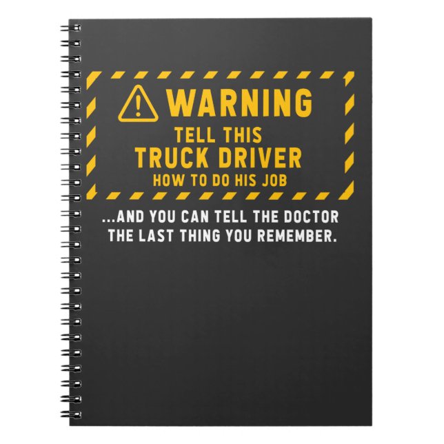Cuaderno Funny Truck Driver Cita Chiste Camionero (Frente)