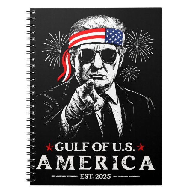 Cuaderno Funny Trump Golfo De Estados Unidos 2025 4 De Juli (Frente)