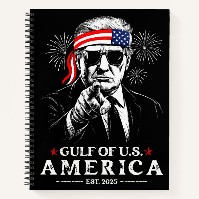 Cuaderno Funny Trump Golfo De Estados Unidos 2025 4 De Juli (Anverso)