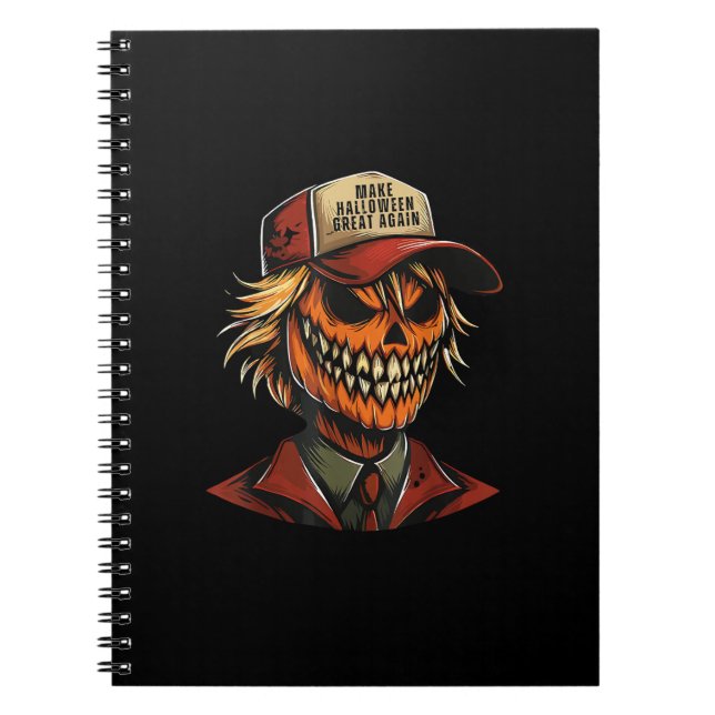 Cuaderno Funny Trumpkin Calabaza Skeleton hace que Hallowee (Frente)