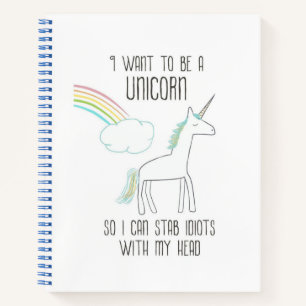 Cuaderno Funny Unicornio Ilustracion diciendo