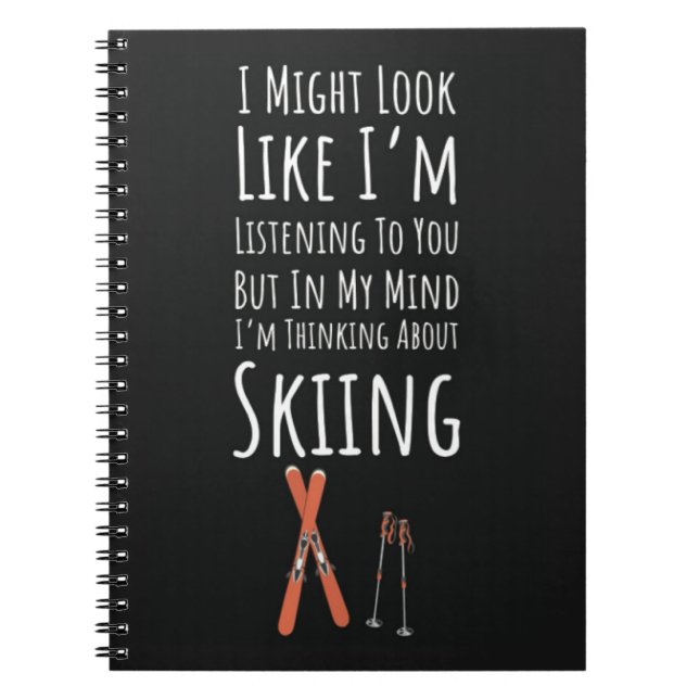 Cuaderno Funny Unique Gifts For Skiers Skiing Winter Sports (Frente)