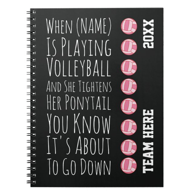 Cuaderno Funny Volleyball Team Player Gifts For Her Girls (Frente)