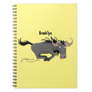 Cuaderno Funny Wildebeest corriendo ilustracion personaliza