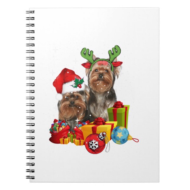 Cuaderno Funny Yorkshire Terrier navidades (Frente)