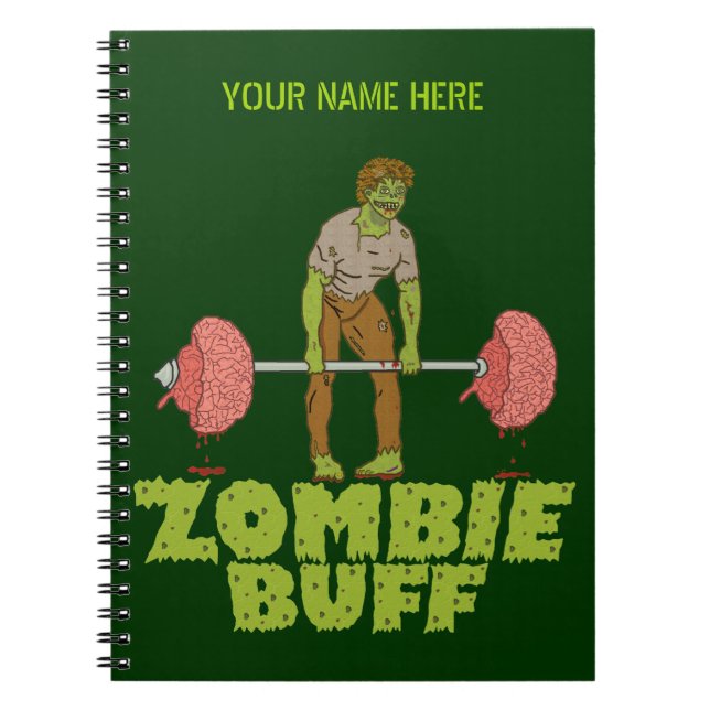 Cuaderno Funny Zombie Buff Weight Lifter (Frente)