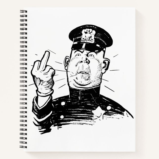 CUADERNO FURIOSO CARÁCTER COP FLIPS FINGER (Anverso)