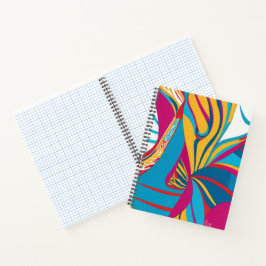 Cuaderno Fusión abstracta de batik tropical vibrante con ho
