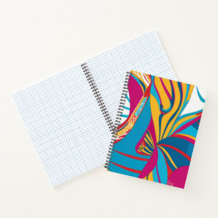 Cuaderno Fusión abstracta de batik tropical vibrante con ho