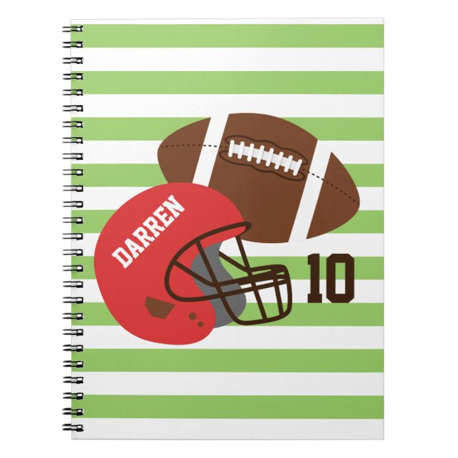 Cuaderno Fútbol americano y casco rojo (Frente)