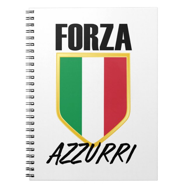 Cuaderno Fútbol Bandera de Forza Azzurri (Frente)