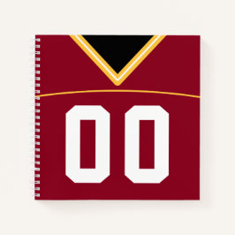 Cuaderno Fútbol personalizable Maroon Jersey