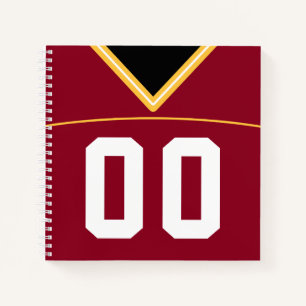 Cuaderno Fútbol personalizable Maroon Jersey