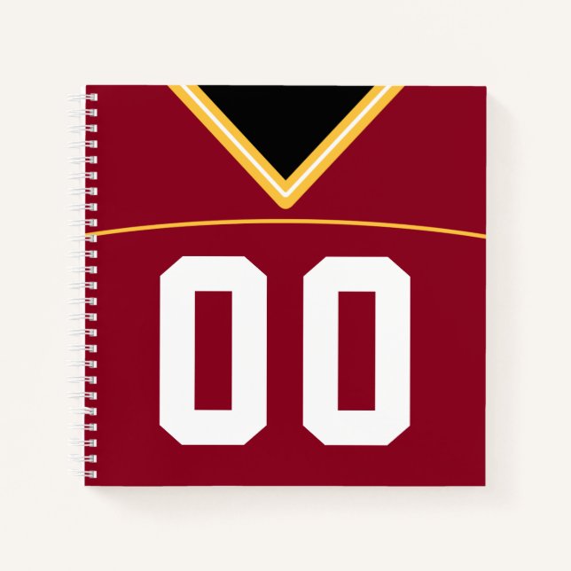 Cuaderno Fútbol personalizable Maroon Jersey (Anverso)