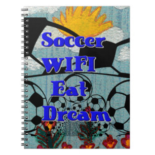 Cuaderno Fútbol WIFI Eat Dream - Fun Sports Art Print