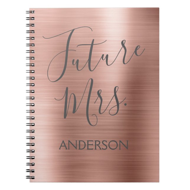 Cuaderno Futura Sra Rosa Gold Pink Bridal Shower Planner (Frente)