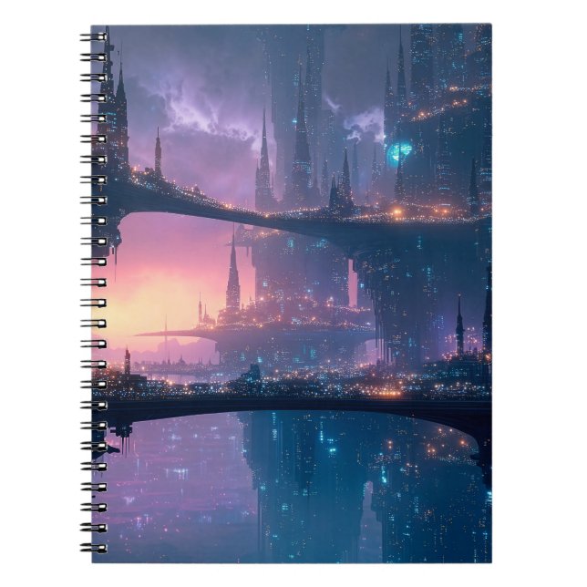 Cuaderno Futuristic Cityscape at Dusk (Frente)