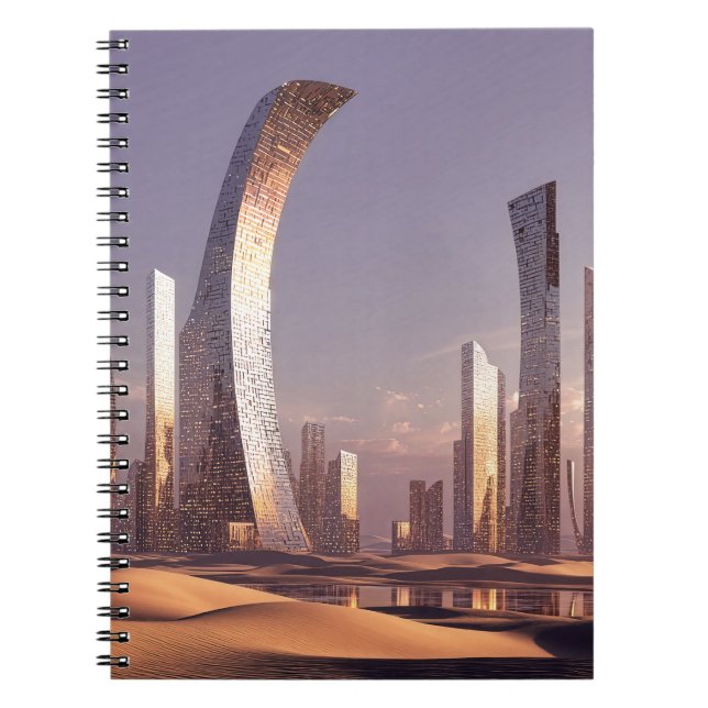 Cuaderno Futuristic Surreal Skyscrapers In Desert Landscape (Frente)