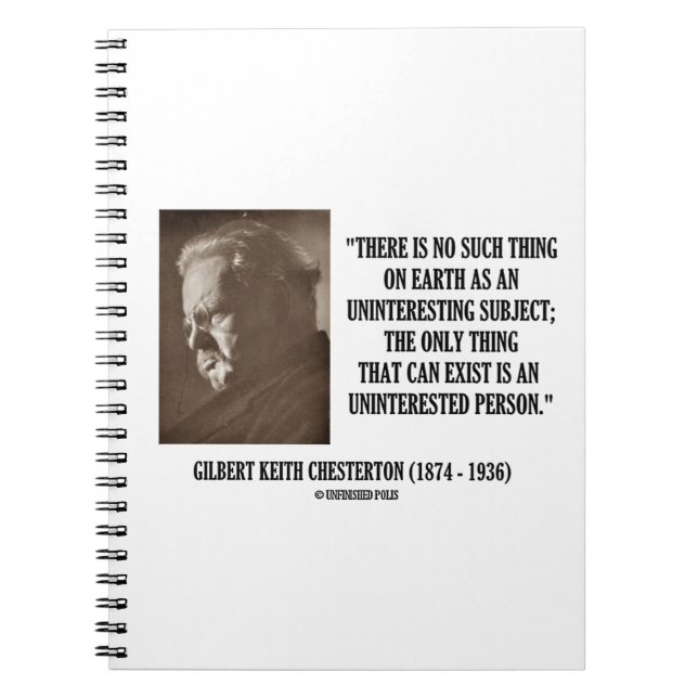 Cuaderno G.K. Indiferente sujeto sin interés de Chesterton (Frente)
