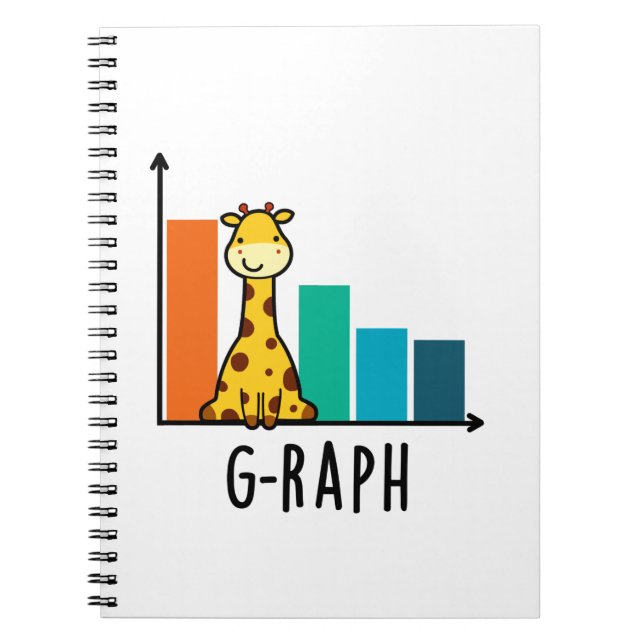 Cuaderno G-raph Funny Giraffe Graph Pun (Frente)